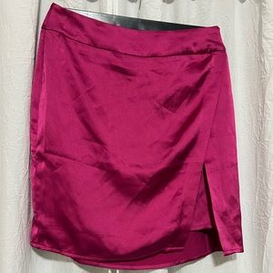 Sincerely Jules Magenta Satin Finish Double Lined Skirt